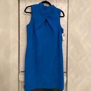 NWT Trina Turk bright blue Los alamitos wrap front dress. Size 8.